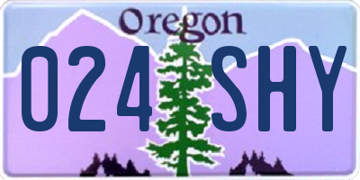 OR license plate 024SHY