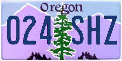 OR license plate 024SHZ