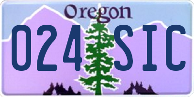 OR license plate 024SIC