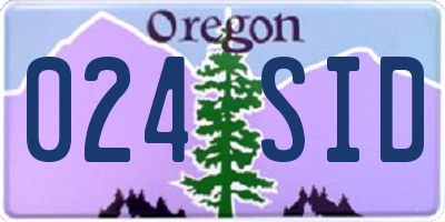 OR license plate 024SID