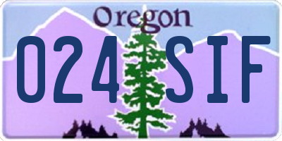 OR license plate 024SIF