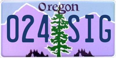 OR license plate 024SIG