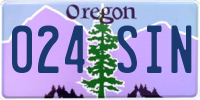 OR license plate 024SIN