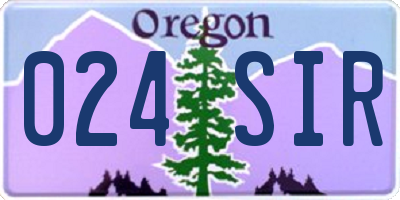 OR license plate 024SIR