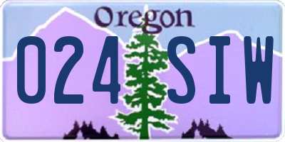 OR license plate 024SIW