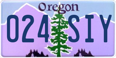 OR license plate 024SIY