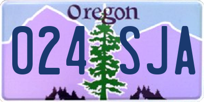 OR license plate 024SJA