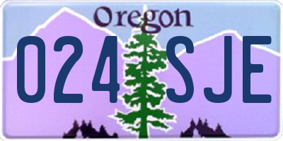 OR license plate 024SJE