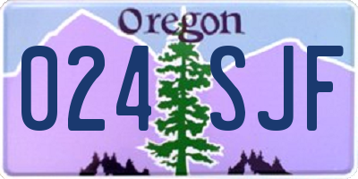 OR license plate 024SJF
