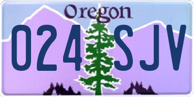 OR license plate 024SJV