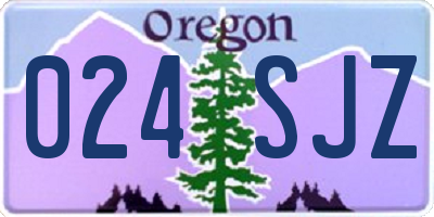 OR license plate 024SJZ