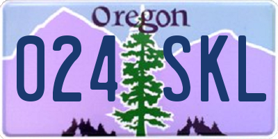 OR license plate 024SKL