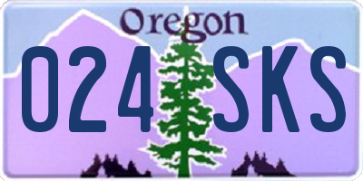 OR license plate 024SKS