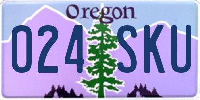 OR license plate 024SKU