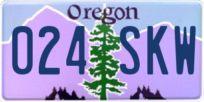 OR license plate 024SKW