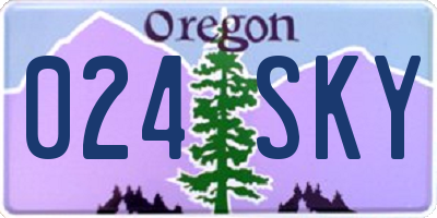 OR license plate 024SKY
