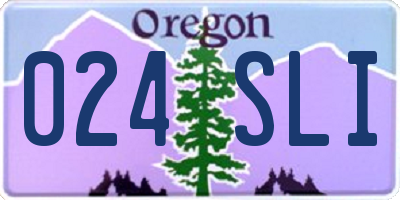 OR license plate 024SLI
