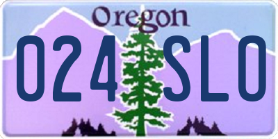 OR license plate 024SLO