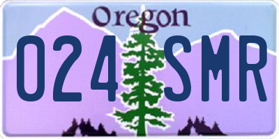 OR license plate 024SMR