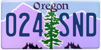 OR license plate 024SND