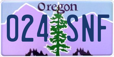 OR license plate 024SNF