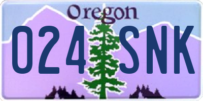 OR license plate 024SNK