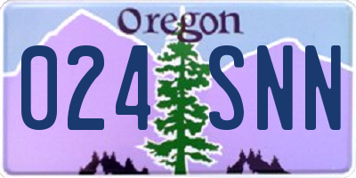OR license plate 024SNN