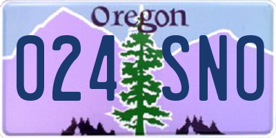 OR license plate 024SNO