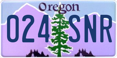 OR license plate 024SNR