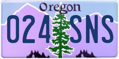 OR license plate 024SNS