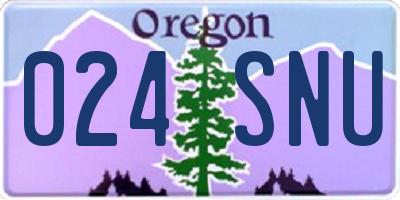 OR license plate 024SNU