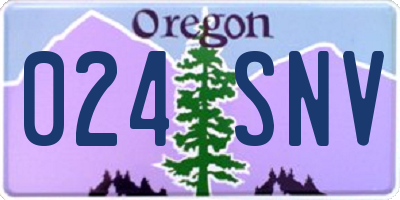 OR license plate 024SNV