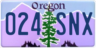 OR license plate 024SNX