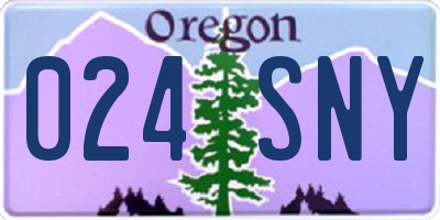 OR license plate 024SNY