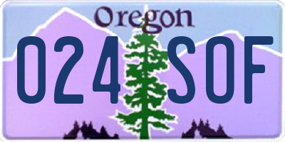 OR license plate 024SOF