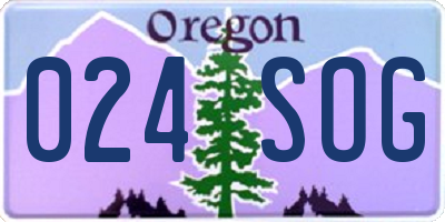 OR license plate 024SOG