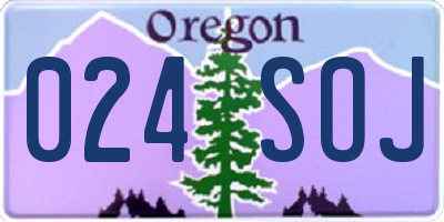 OR license plate 024SOJ