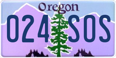 OR license plate 024SOS
