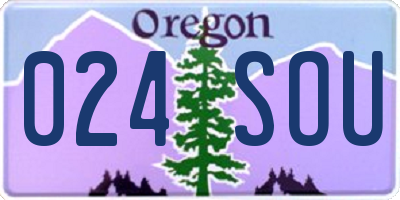 OR license plate 024SOU