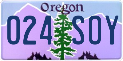 OR license plate 024SOY