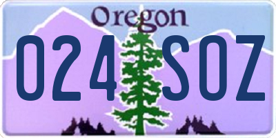 OR license plate 024SOZ