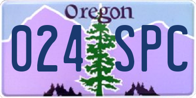 OR license plate 024SPC