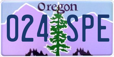 OR license plate 024SPE