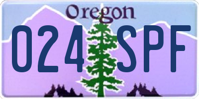 OR license plate 024SPF