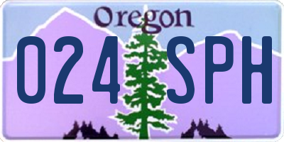 OR license plate 024SPH