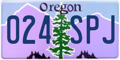 OR license plate 024SPJ