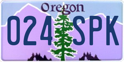 OR license plate 024SPK