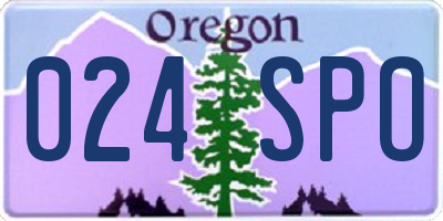 OR license plate 024SPO