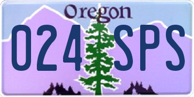 OR license plate 024SPS