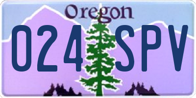 OR license plate 024SPV